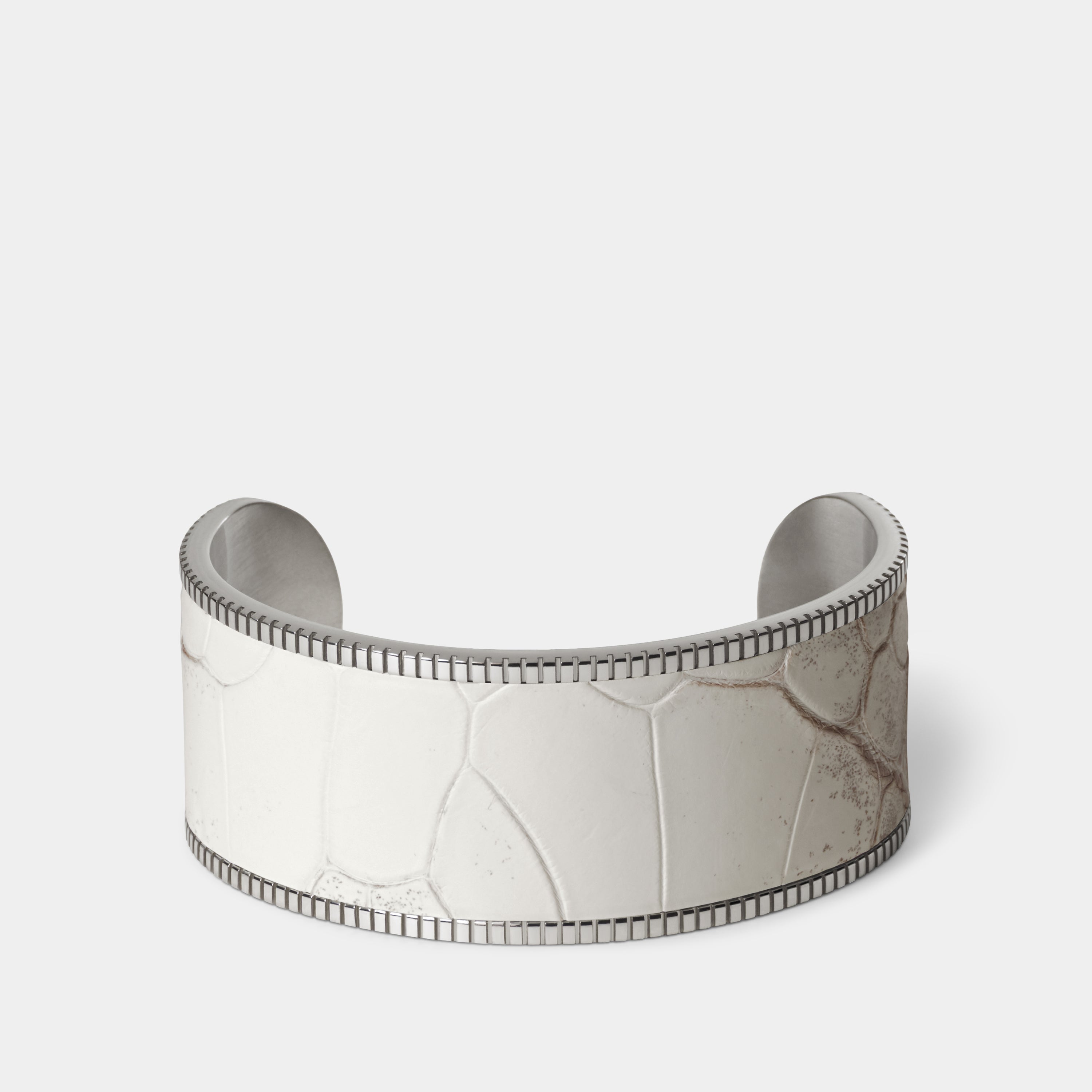 crocodile leather bracelet signum big palladium himalaya front