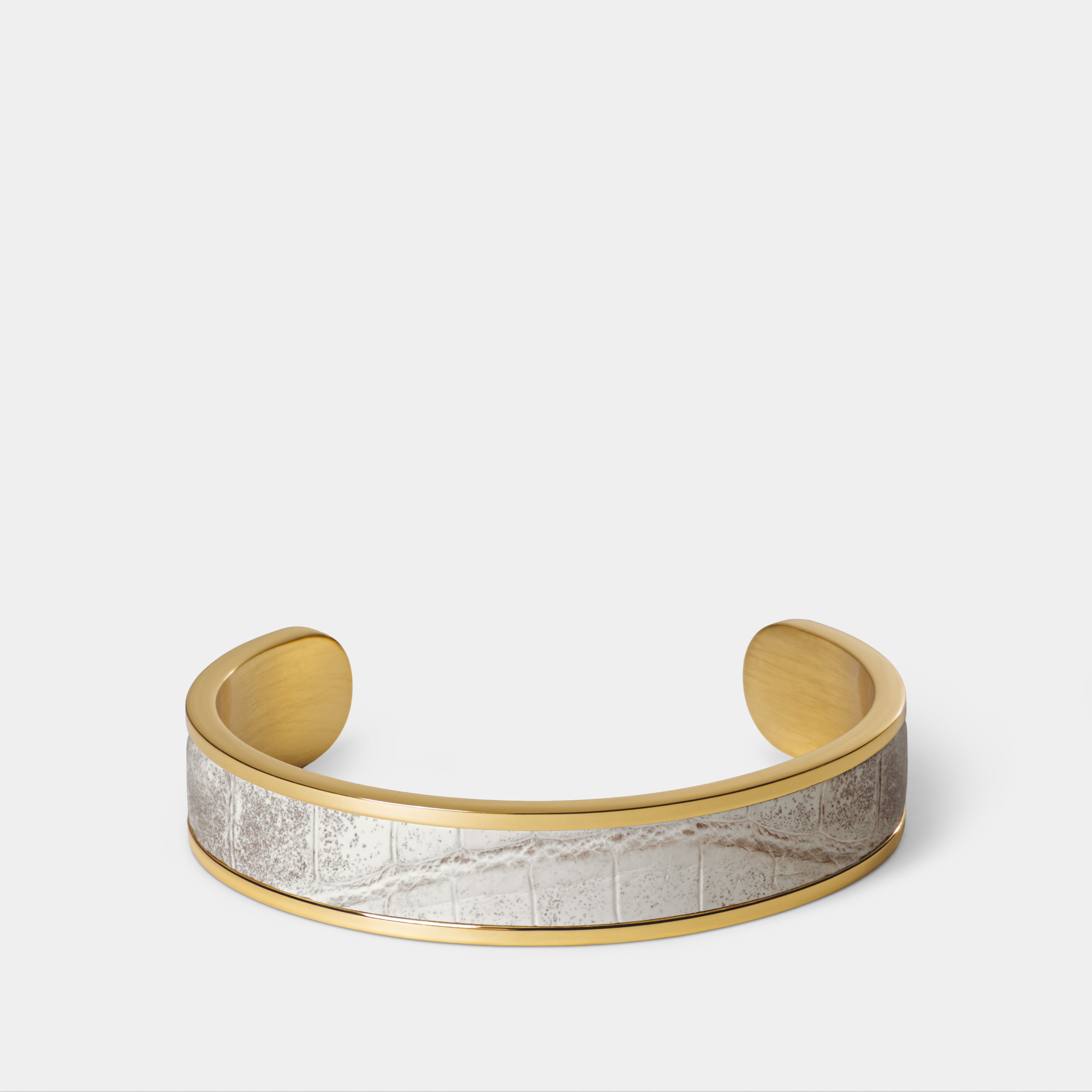 crocodile leather bracelet purum small gold himalaya front