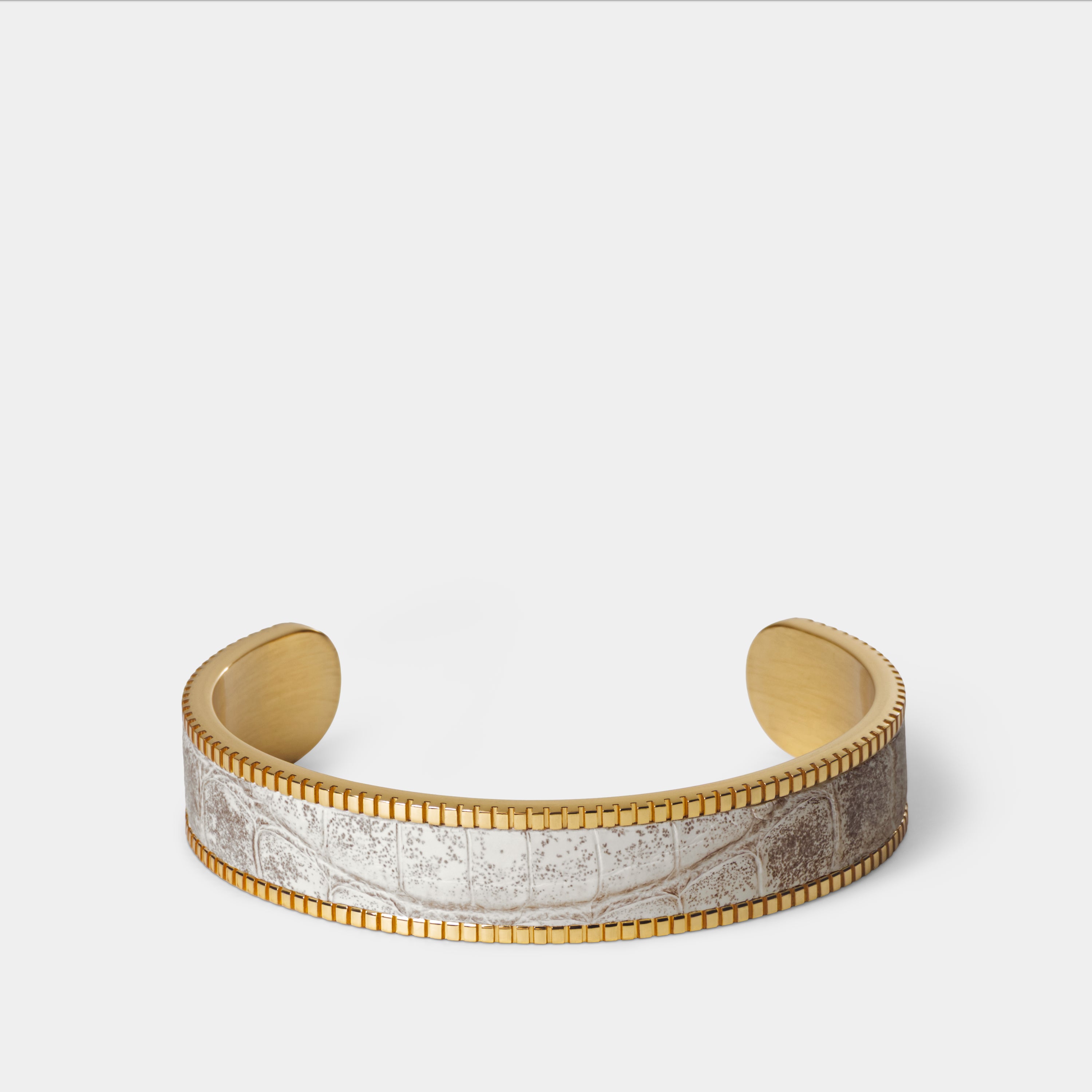 crocodile leather bracelet signum small gold himalaya front