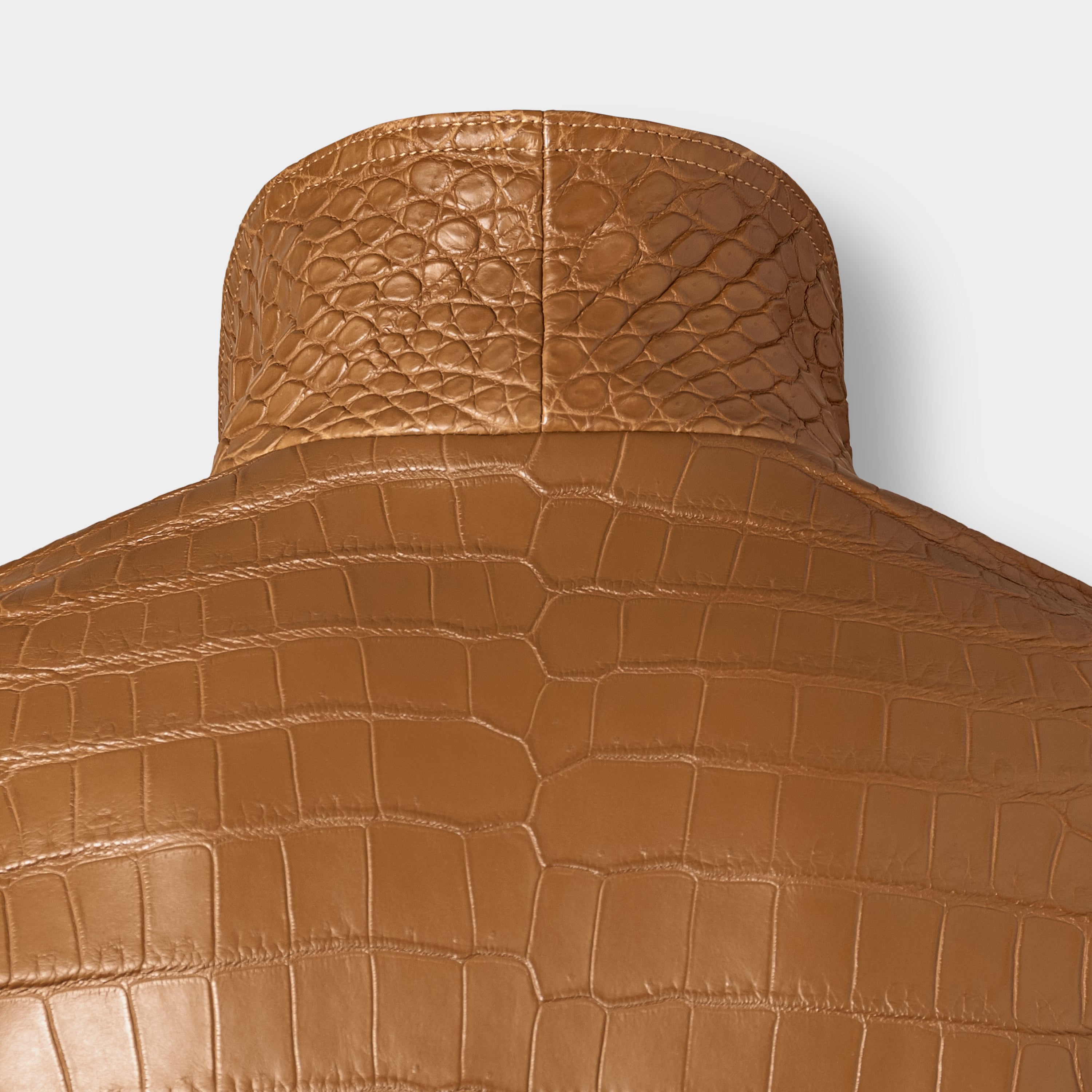 Barcelona trucker back collar detail, crocodile leather jacket – Elitter Milano